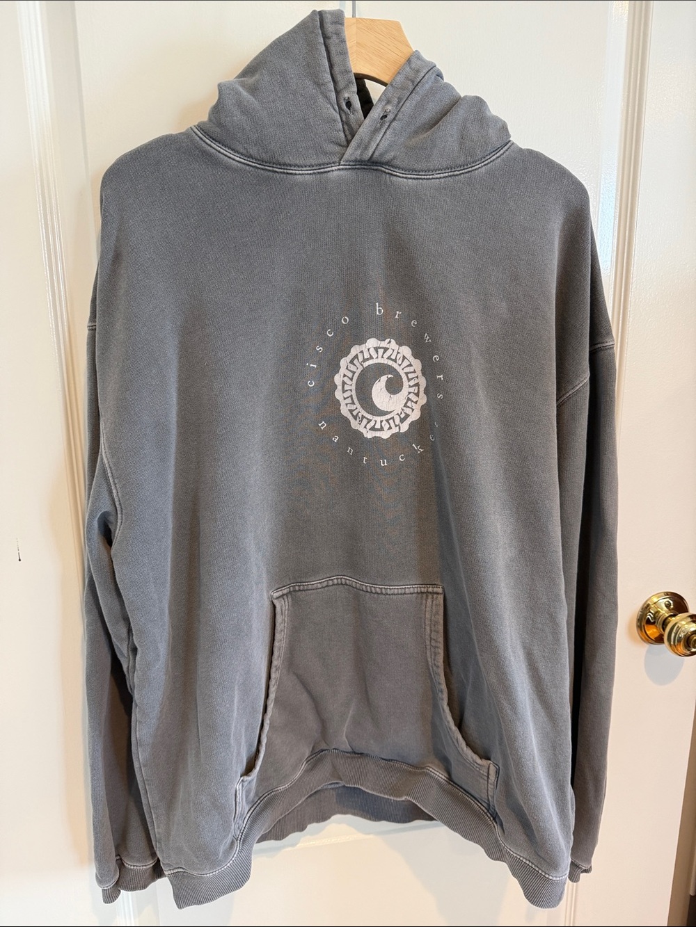 Cisco Brewers Nantucket Gray Hooded Pullover Sweatshirt with Chest Logo